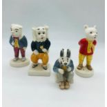A selection of four Beswick Rupert the Bear figures, limited edition for Express Newspapers.
