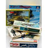 A selection of Twelve model kits to include: Captain scarlet Angel Interceptor Fighter, A Mania