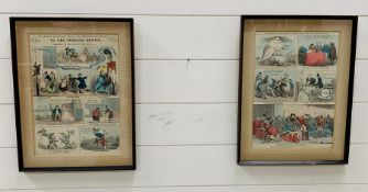 A Pair of framed McLean's Monthly Sheet of Caricatures Sheet No 22 and 24.