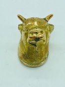 A 9ct gold seal in the form of a Bull's Head