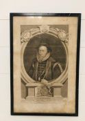 A framed black and white print of Thomas Sackville