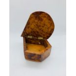 Tear drop walnut burr lidded trinket box