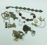 A selection of jewellery, mainly silver