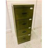 A Large green painted vintage wooden set of filing drawers