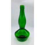 A Green art glass bottle