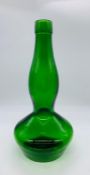 A Green art glass bottle