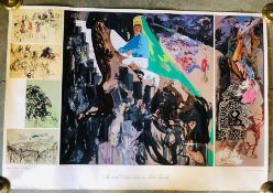 Feliks Topolski: A Signed limited silkscreen print 159/250 of "The 200th Derby Stakes"