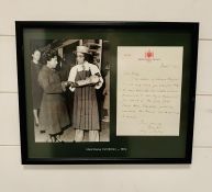 HRH Princess Margaret: A Letter on Kensington Palace crested paper from Fiona Aird, Lady in Waiting,