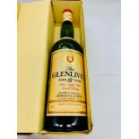 A bottle of Glenlivet aged 12 years single malt scotch whisky