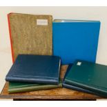 Four worldwide stamp albums and two larger albums including commonwealth stamps