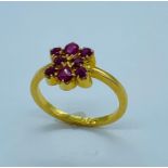 A 22ct yellow gold and ruby ring