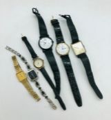 A selection of six wristwatches