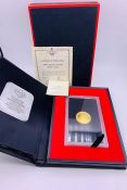 A Cased 1974 Cayman Islands Proof coin Churchill commemorative 12 Karat .345 Troy Oz.