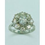 18ct white gold cluster ring set with eight brilliant cut diamonds approx. 10pts each surrounding