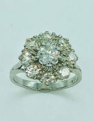 18ct white gold cluster ring set with eight brilliant cut diamonds approx. 10pts each surrounding