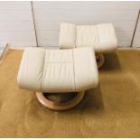 Pair of stress less Scandinavian footstools by Ekornes