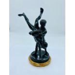 A bronze statue of two men 'Lutteurs' 19cm H