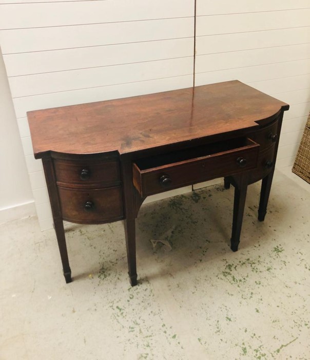 A Large bow front,cellarette Georgian mahogany serving sideboard. - Image 3 of 3