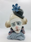 A Lladro figure of a clowns head