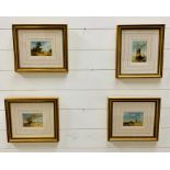 A set of four R. Cavalla signed oil paintings