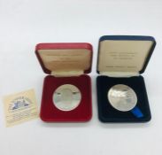 Two Boxed 6th February 1977 silver crown coins