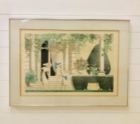 A limited edition framed print VI/XL of a 1920's croquet scene