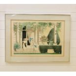 A limited edition framed print VI/XL of a 1920's croquet scene