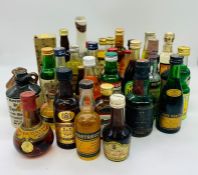 A selection of miniature spirits and liquers