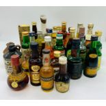 A selection of miniature spirits and liquers