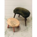 Two small four legged stools one by stoolette
