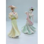 Two Coalport figurines " Ladies of fashion Penelope Ann and Summer Days"