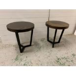 A pair of circular contemporary side tables ( one AF)