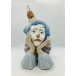 A Lladro figure of a clowns head