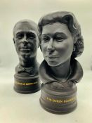 A pair of Wedgwood busts of HM Queen Elizabeth II and The Duke of Edinburgh (no 63)