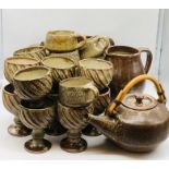 A large selection of Friars Aylesford pottery to include two large jugs, a tea pot, a coffee pot,