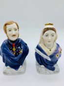 A pair of Royal Worcester Busts of Queen Victoria and Prince Albert