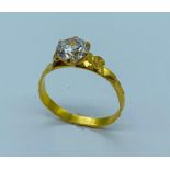 A 22ct yellow gold diamond ring