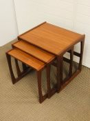 A set of three G-Plan mid century "Quadrille" nest of teak tables