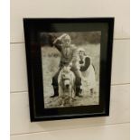 A Framed Black and White photograph of Last of the Summer Wine cast members Bill Owen and Kathy