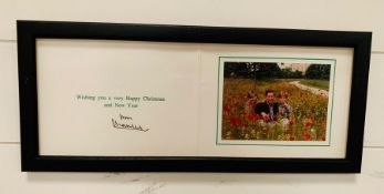 Prince Charles, Prince of Wales: A Christmas card signed 'from Charles' featuring himself and