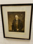 A print of his Majesty King George V, Colonel in Chef the Royal Fusiliers. Once hanged in the