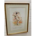 The Batsman by Mandy Shepherd signed by the artist and David Gower