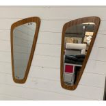 A pair of mid century wall hanging mirrors