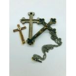 A 19th Century Reliquary Bishop's crucifix, said to contain pieces of the cross from the