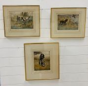 Three Limited Edition Henry Wilkinson Hunting Dog prints