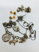 A small selection of costume jewellery, mainly silver.