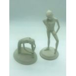 Two ballerina figurines by Brenda Naylor " Tying Ballet Shoes" and "Testing Points"
