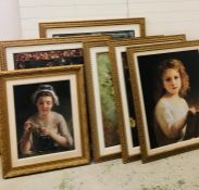 Six large wooden gilt picture frames