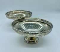 A Pair of silver Bonbon dishes, hallmarked Birmingham 1928-29.