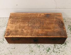 A wooden cigar box
